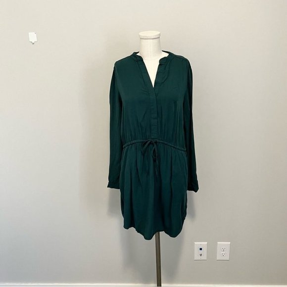Gap Half Button Shirt Dress Green - Picture 3 of 13